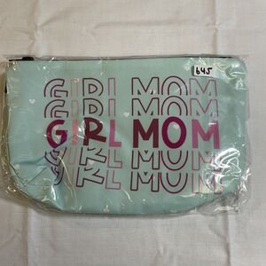 The Pouch Cosmetic Bag Womens OS Mint Green NWT Girl Mom Heart Graphic Pouch